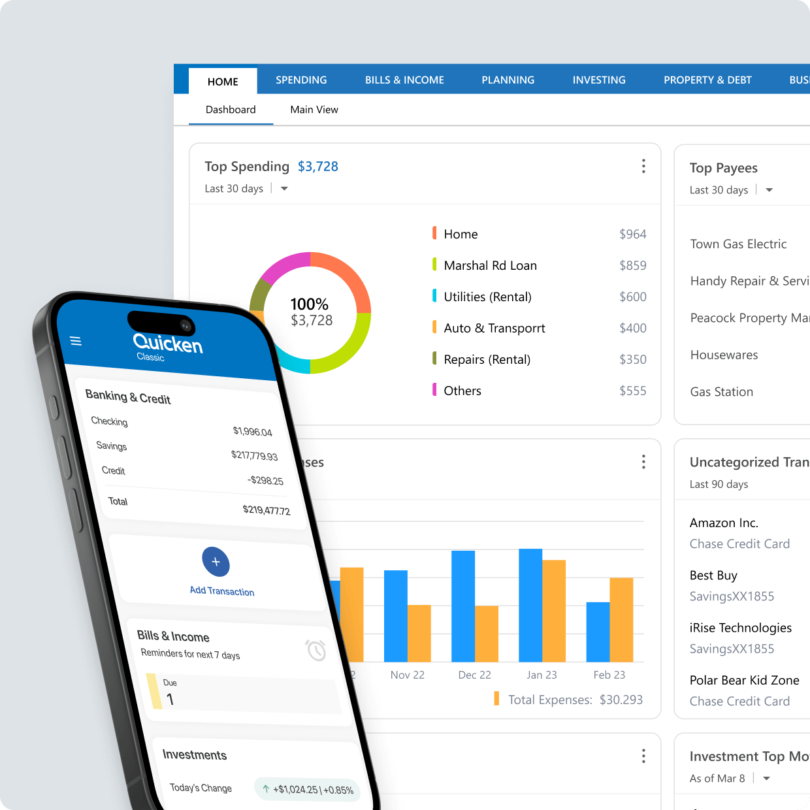 Quicken wealth management tool